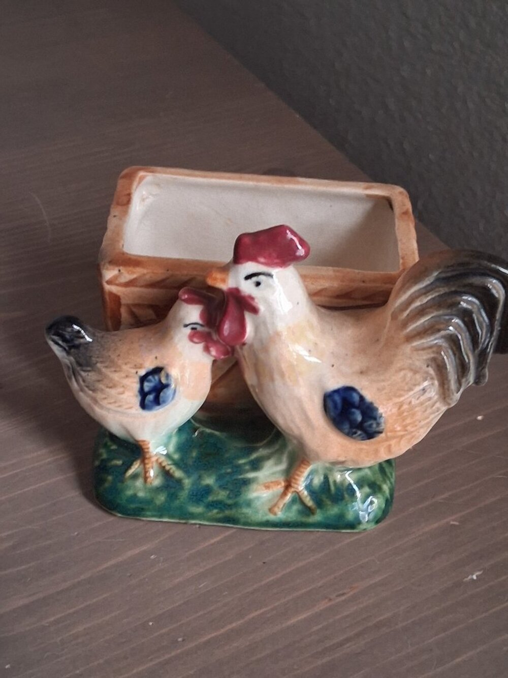 vintage Ceramic chicken Rooster 3D toothpick holder Japan Cottagecore Farmhouse